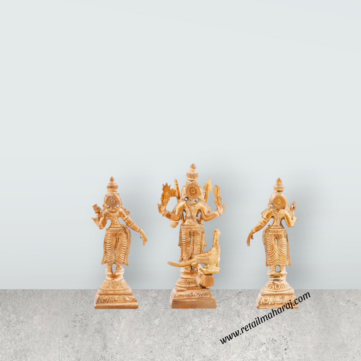 Murugar with Valli Deivanai Statue - 3 x 1.25 Inches | Panchaloha Idol/ Murugan Valli Deivanai Statue for Pooja - Retail Maharaj
