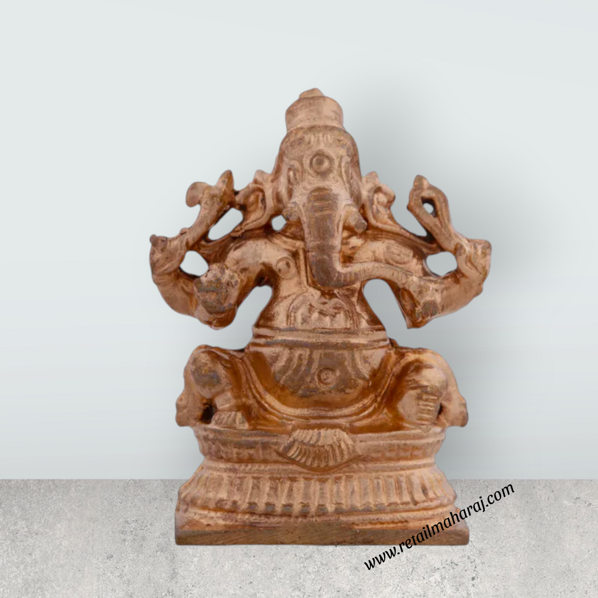 Ganesh Murti - 1.5 x 1.25 Inches | Panchaloha Idol/ Vinayaka Idol for Pooja / 56 Gms Approx - Retail Maharaj
