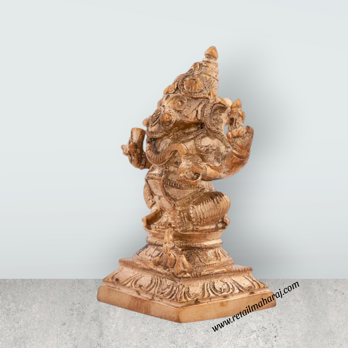 Ganesha Murti Statue - 3 x 2 Inches| Panchaloha Idol/ Vinayaka Idol for Pooja/ 259 Gms Approx - Retail Maharaj
