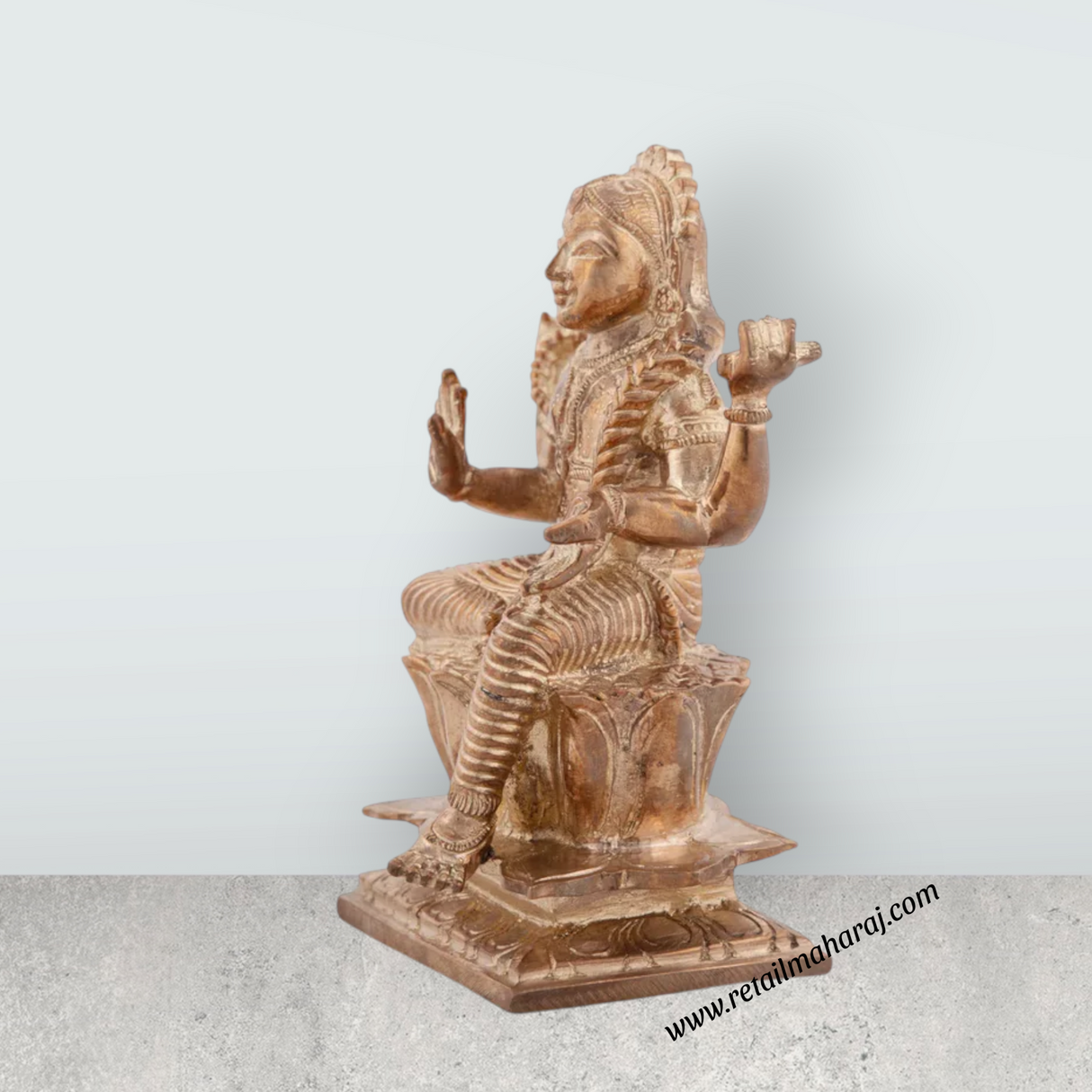Bala Tripura Sundari Idol - 6 x 3.5 Inches | Panchaloha Idol/ Balambigai Statue for Pooja/ 1335 Gms Approx - Retail Maharaj