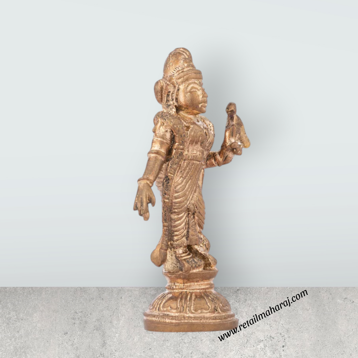 Andal Idol - 3 x 1.5 Inches | Panchaloha Idol/ Andal Vigraham for Pooja/ 75 Gms Approx - Retail Maharaj