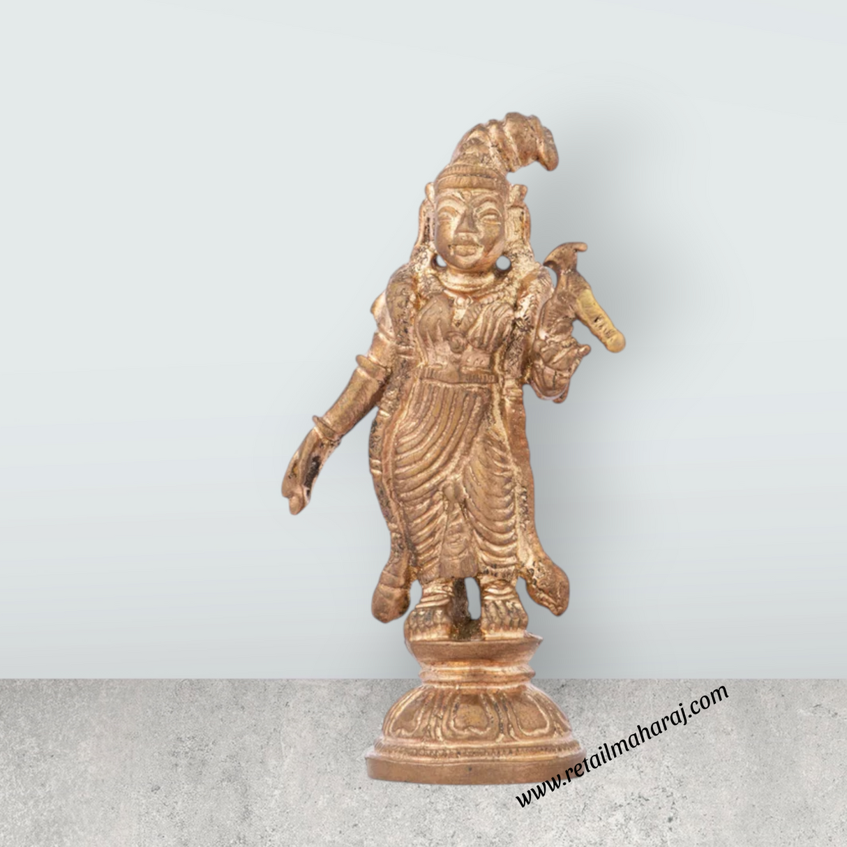 Andal Idol - 3 x 1.5 Inches | Panchaloha Idol/ Andal Vigraham for Pooja/ 75 Gms Approx - Retail Maharaj
