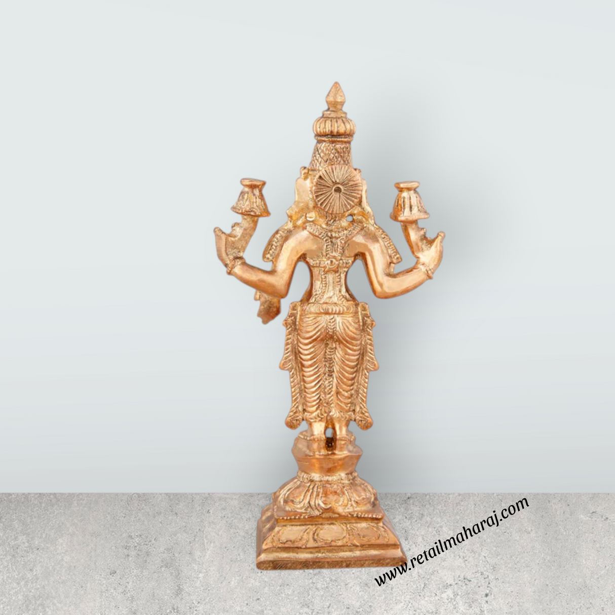 Lakshmi Idol - 5 x 2.5 Inches | Panchaloha Statue/ Standing Laxmi Idol for Pooja/ 345 Gms Approx - Retail Maharaj