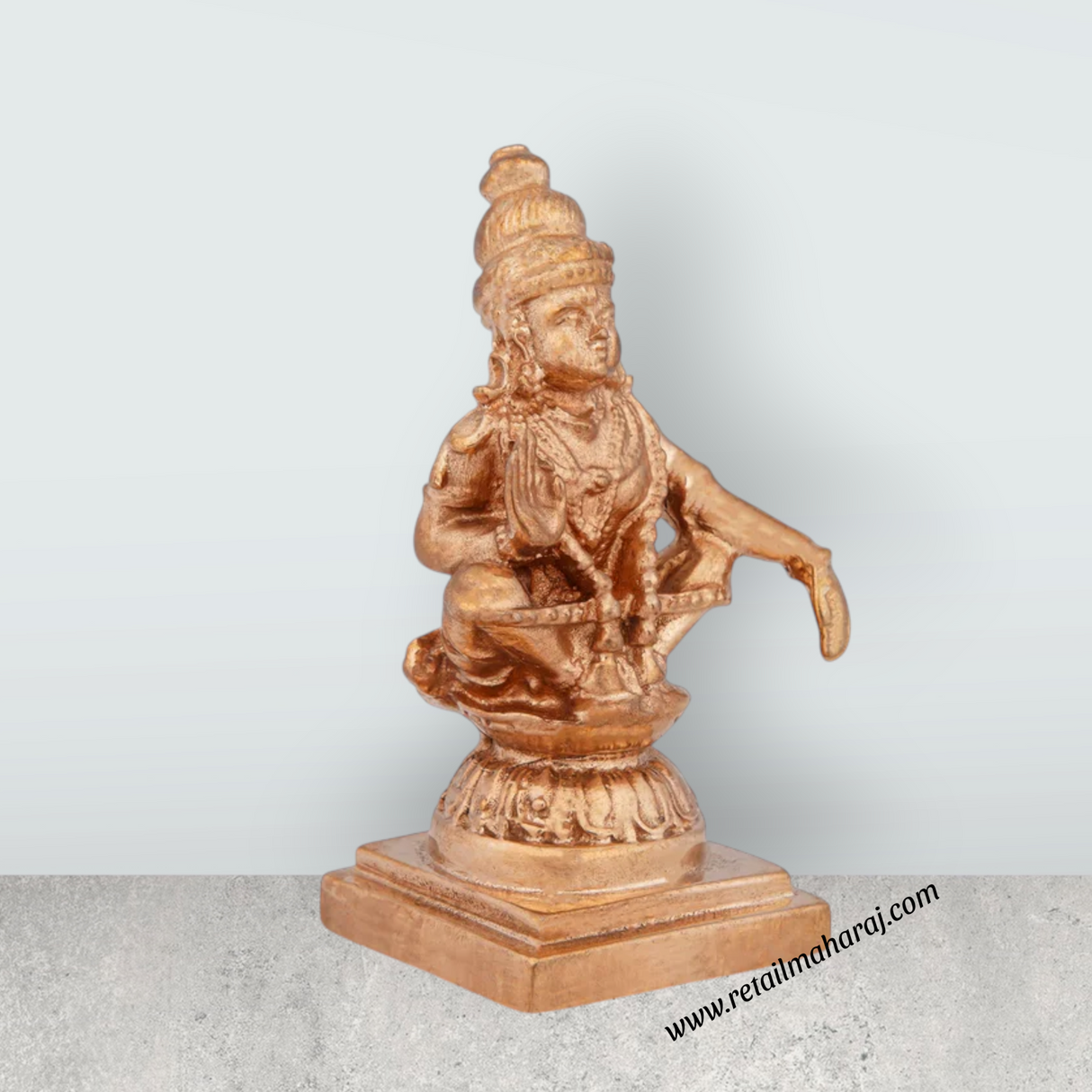 Ayyappan Statue - 3 x 1.5 Inches | Panchaloha Statue/ Ayyappa Idol/ Ayyappan Vigraham for Pooja/ 170 Gms - Retail Maharaj