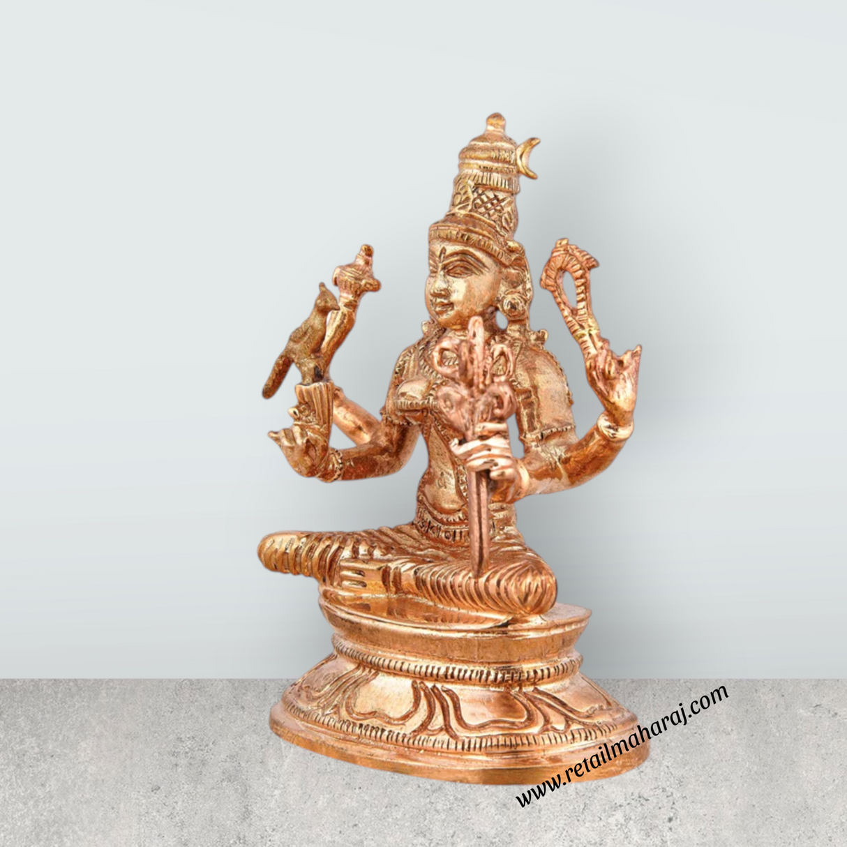 Kamatchi Amman Statue - 3.5 x 2 Inches | Panchaloha Statue/ Kamatchi Amman Silai for Pooja/ 200 Gms Approx - Retail Maharaj