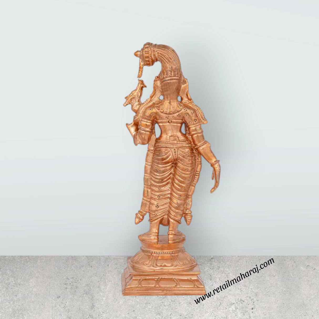 Goda Devi - 7 x 3.5 Inches | Panchaloha Statue/ Standing Andal Statue for Pooja/ 635 Gms Approx - Retail Maharaj