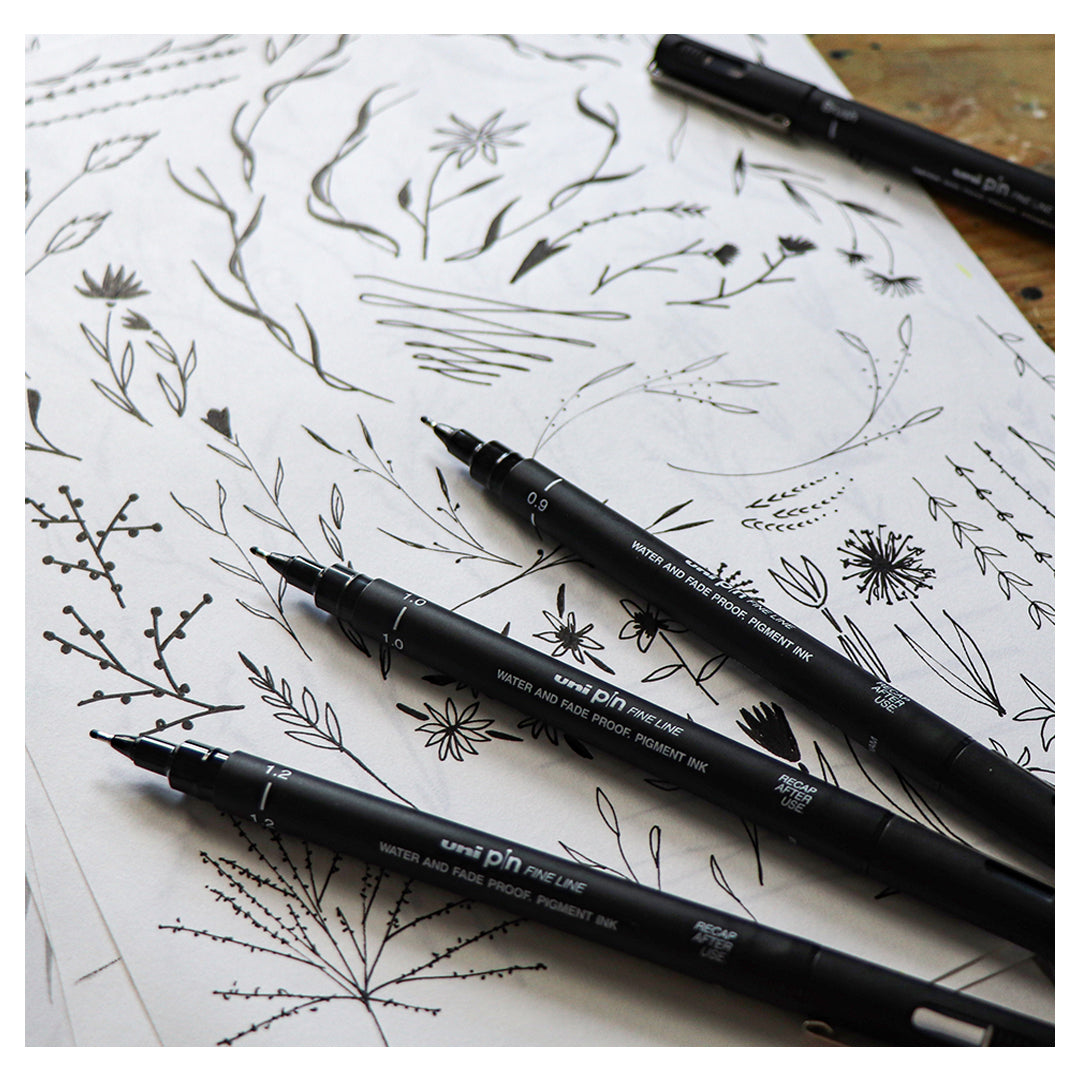 Uni Pin Fineliner Black Drawing Pen for Art and Technical Sketching - Retail Maharaj