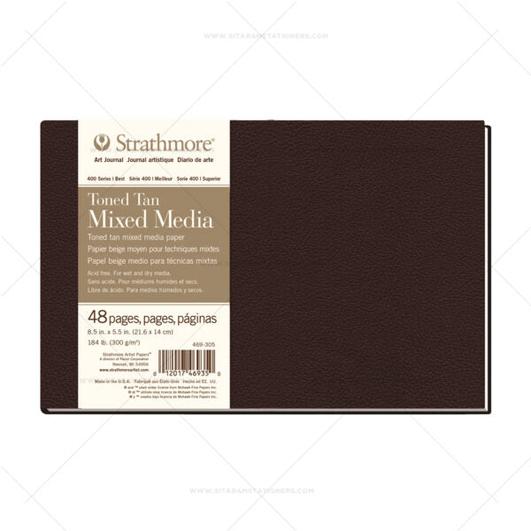 Strathmore 400 Series Toned Tan and Gray Mixed Media Art Journal Hardbound and Softcover - Retail Maharaj