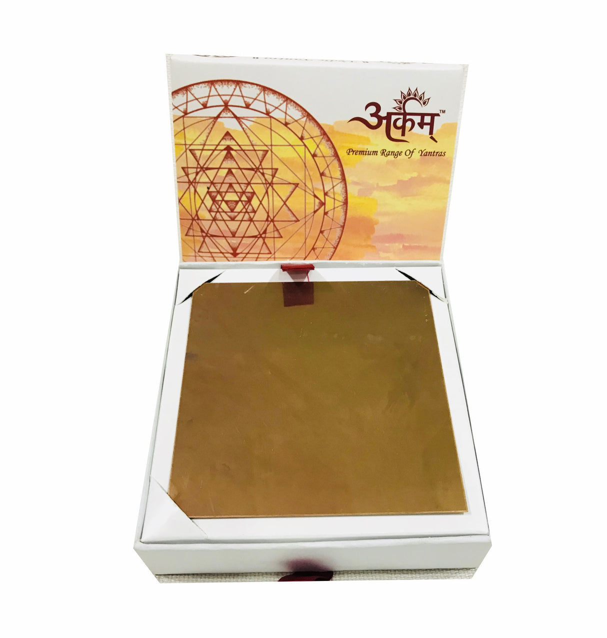 Arkam Trishul Beesa Yantra / Trishul Bisa Yantra - Copper - (6 x 6 Inches, Brown)