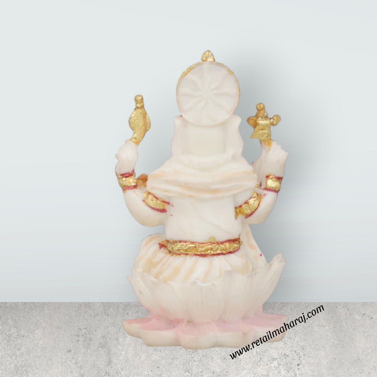 Ganesh Lakshmi Idol - 3 x 2 Inches | Marble Dust Murti/ Ganesh Lakshmi Statue for Pooja - Retail Maharaj