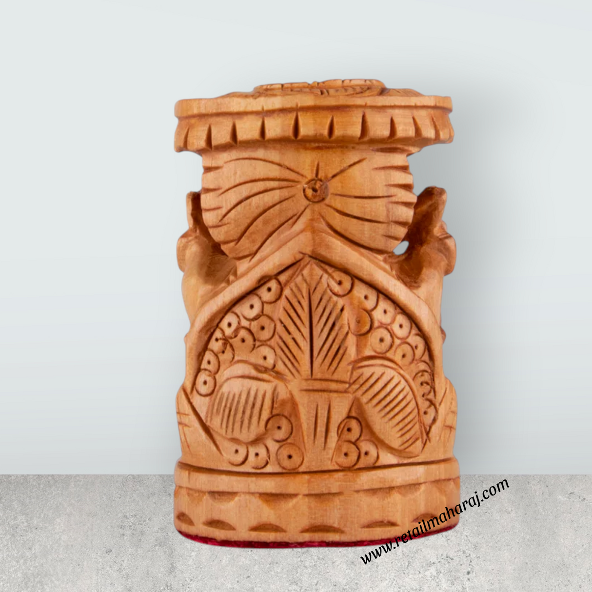 Chatter Ganesh Murti - 2.5 x 1.5 Inches | Wooden Statue/ Ganapati Idol/ Vinayagar Statue for Home Decor - Retail Maharaj