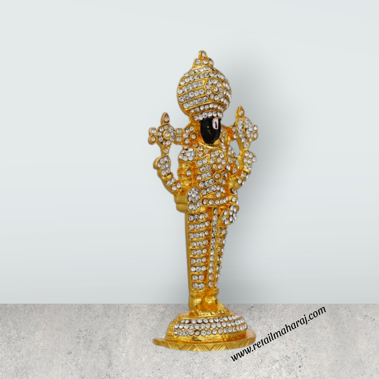 Standing Balaji Murti - 3.5 x 1.5 Inches | Stone Balaji Idol/ Balaji Statue for Home Decor - Retail Maharaj