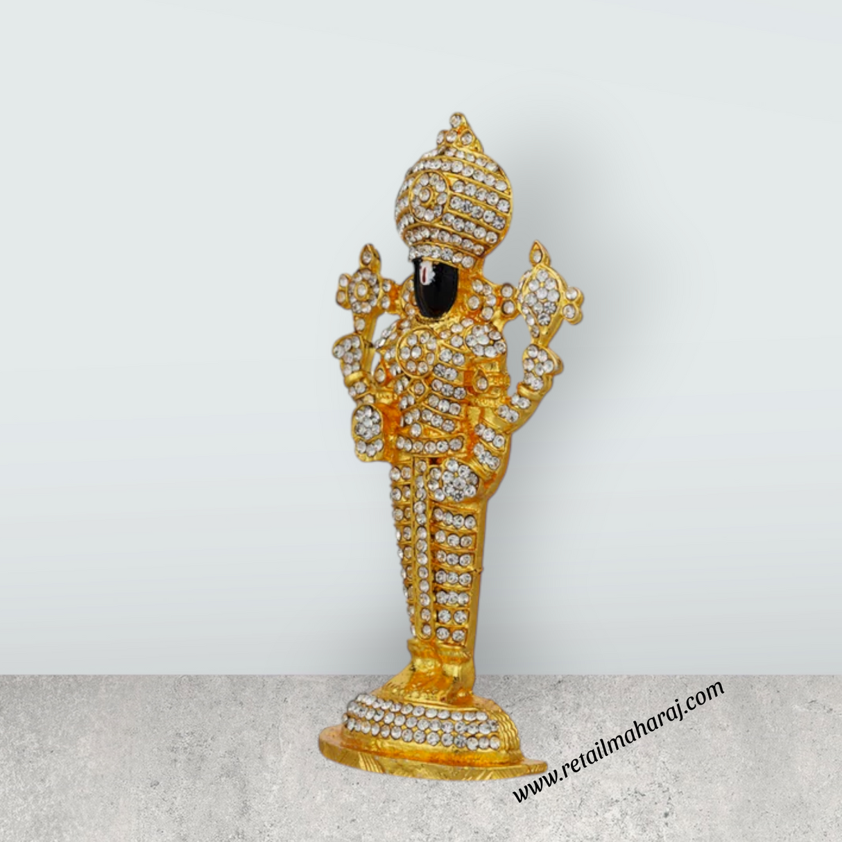 Standing Balaji Murti - 3.5 x 1.5 Inches | Stone Balaji Idol/ Balaji Statue for Home Decor - Retail Maharaj