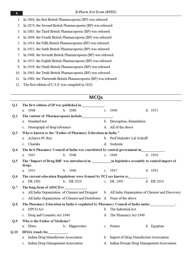 D.Pharm Exit Exam (DPEE) - Retail Maharaj