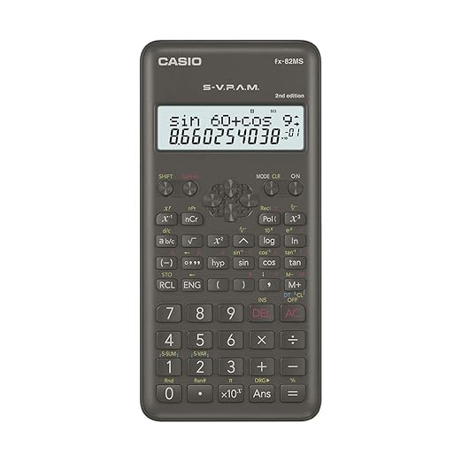Casio FX-82MS 2nd Gen Non-Programmable Scientific Calculator, 240 Functions and 2-line Display