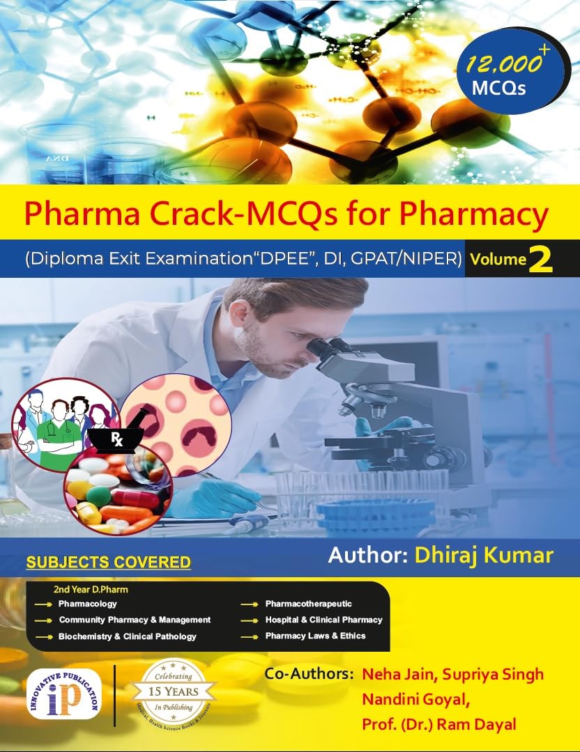 MCQs for Pharmacy (Diploma Exit Examination DPEE, DI, GPAT, NIPER) - Set of 2 Volumes - Retail Maharaj