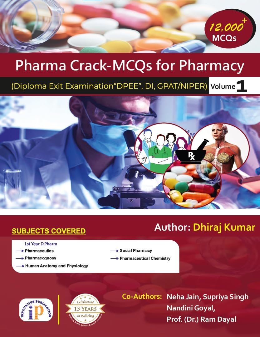 MCQs for Pharmacy (Diploma Exit Examination DPEE, DI, GPAT, NIPER) - Set of 2 Volumes - Retail Maharaj