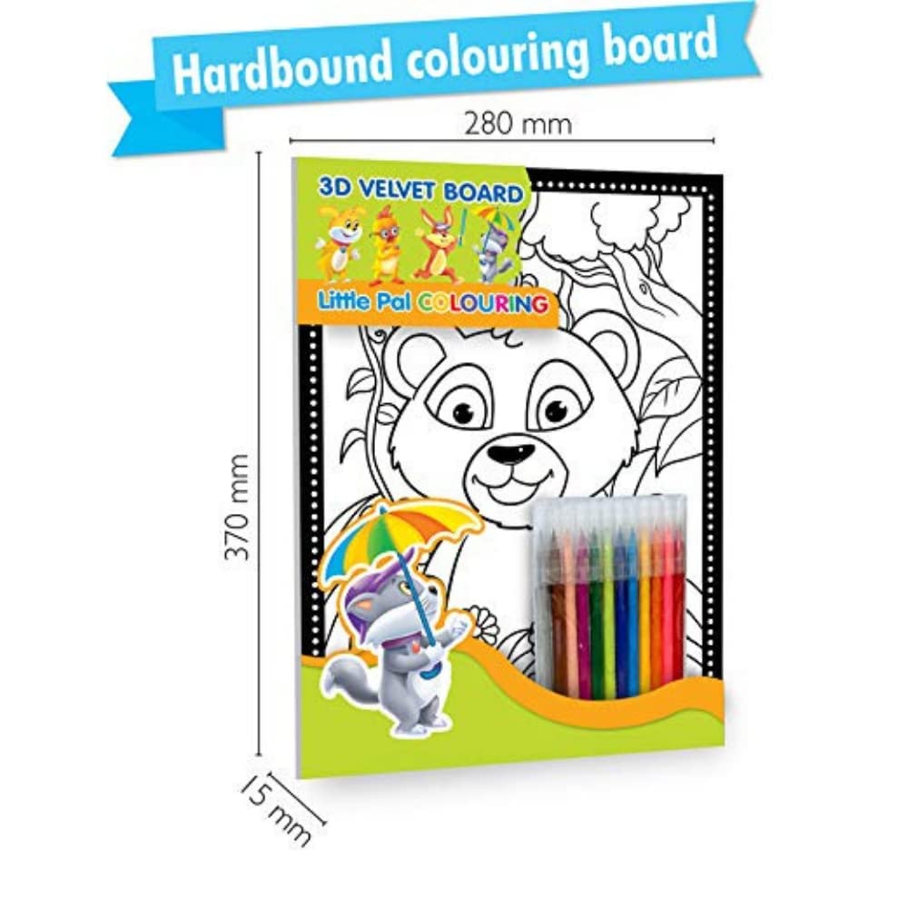Hello Friend Elephant Little Pal Colouring Book for Early Learning Age Kids (3-D Velvet Pad) - Retail Maharaj