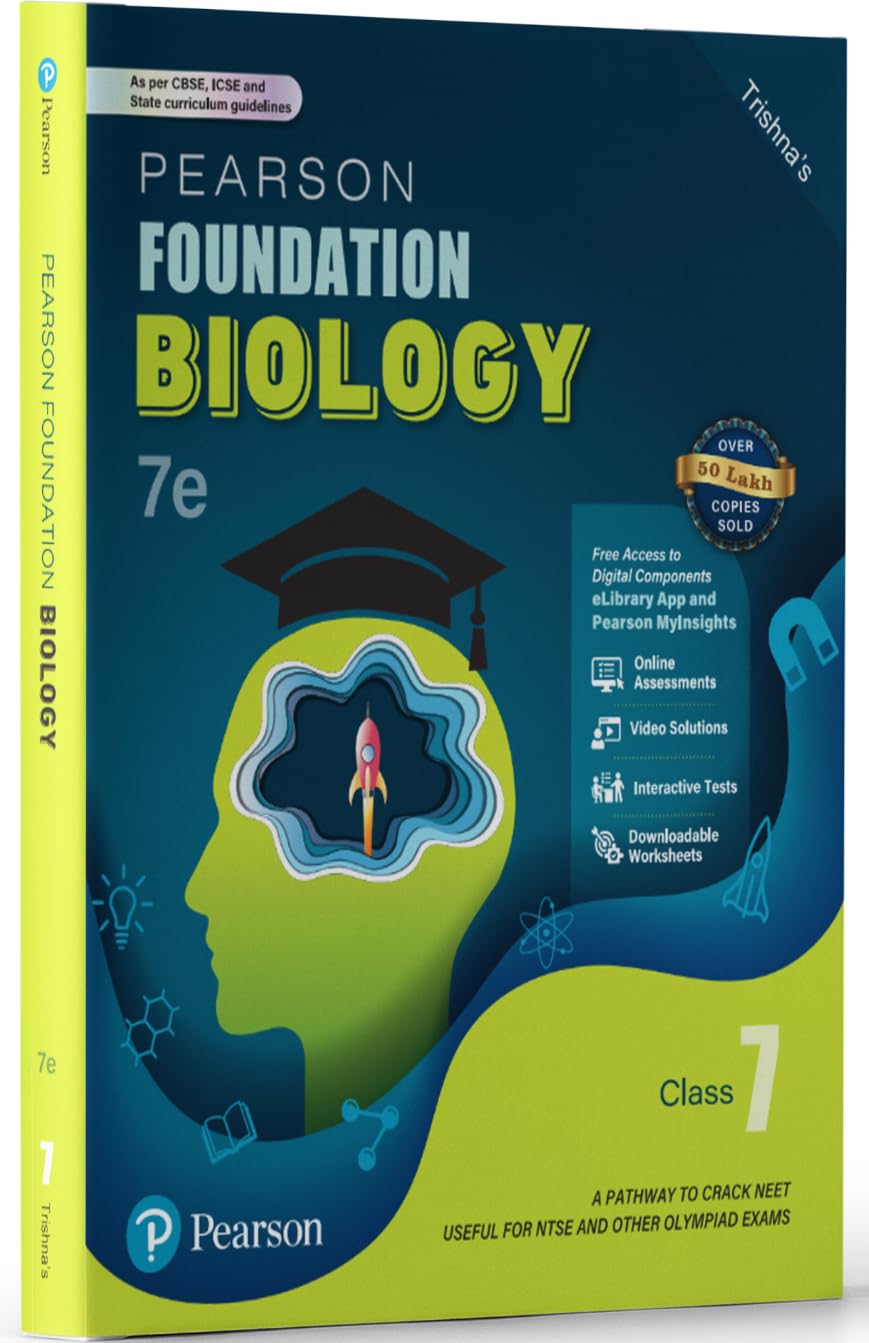 Pearson IIT Foundation' 25 Biology Class 7 | For NEET, NTSE & Olympiad Exams |As per CBSE, ICSE & State Curriculums| Free acess to 11 Online Assessments, 31 Video Solutions & Interactive Tests via Pearson MyInsights & elibrary | 7th edition - Retail Maharaj