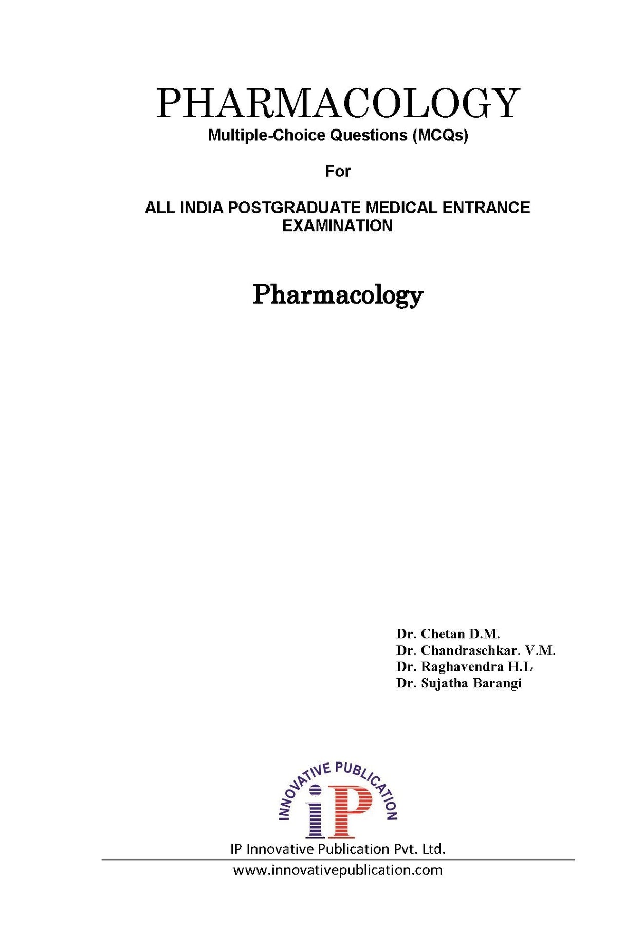 Pharmacology MCQ for All India Postgraduate Medical Entrance Examination - Retail Maharaj