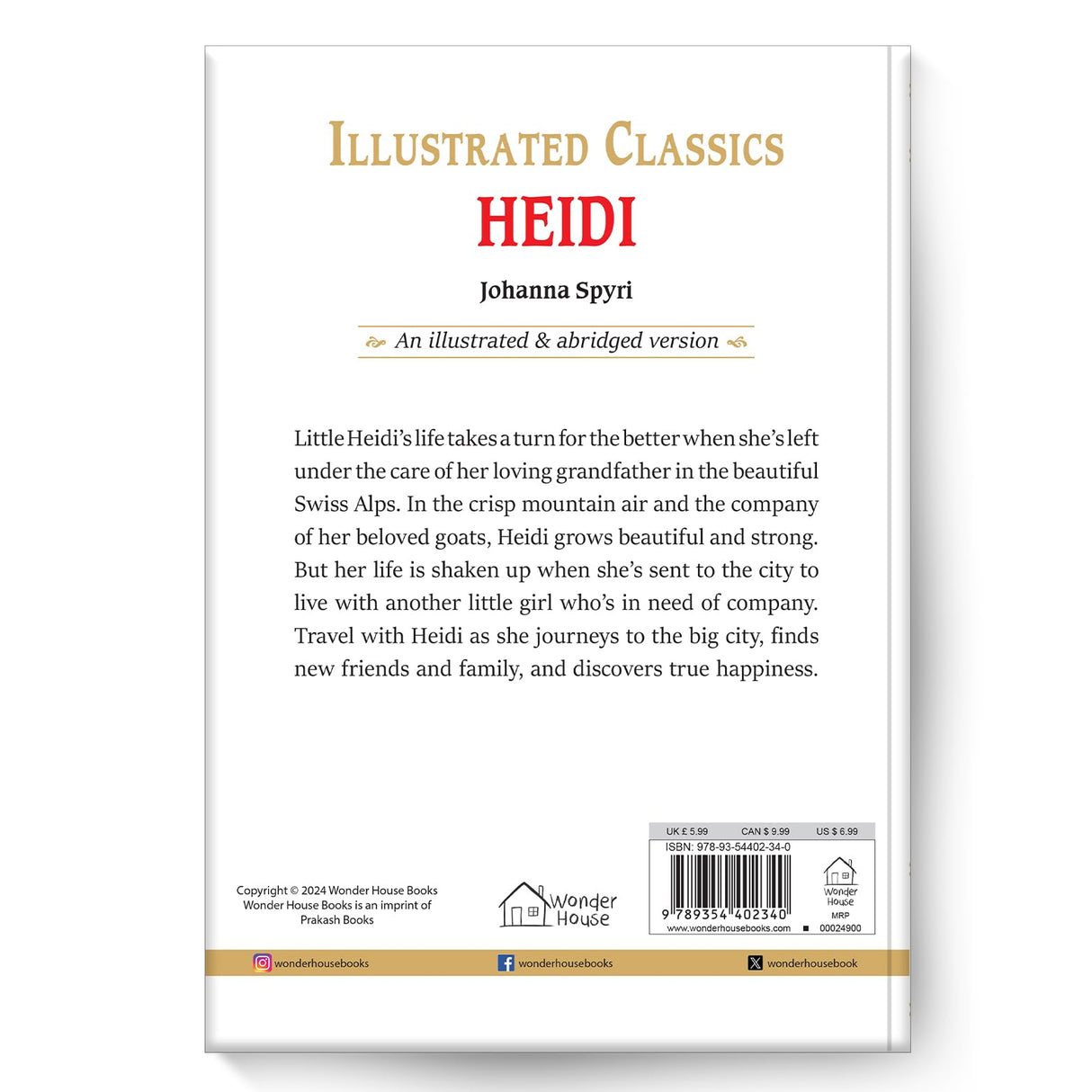 Heidi : Illustrated Abridged Children Classics English Novel with Review Questions - Retail Maharaj