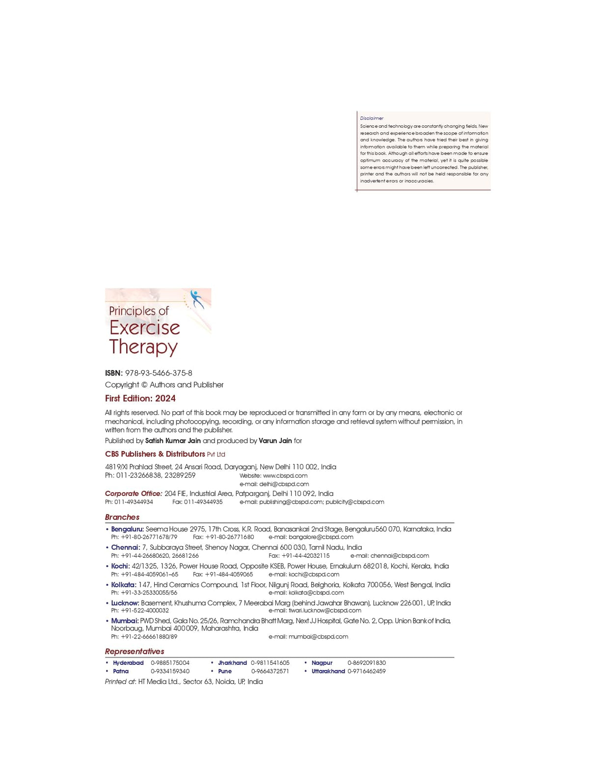 Principles Of Exercise Therapy (Pb 2024) - Retail Maharaj