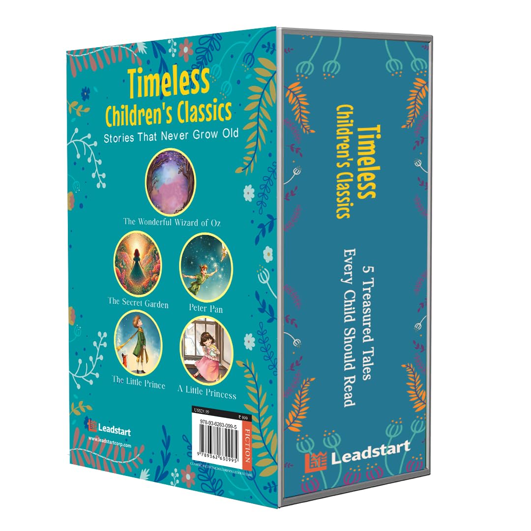 Timeless Children's Classics (Set of 5 Books) | The Little Prince | The Secret Garden | Peter Pan book | Wizard of Oz | A Little Princess | Books for Kids 9-12 years | Gift Box | Kids Gift | Gift Set - Retail Maharaj