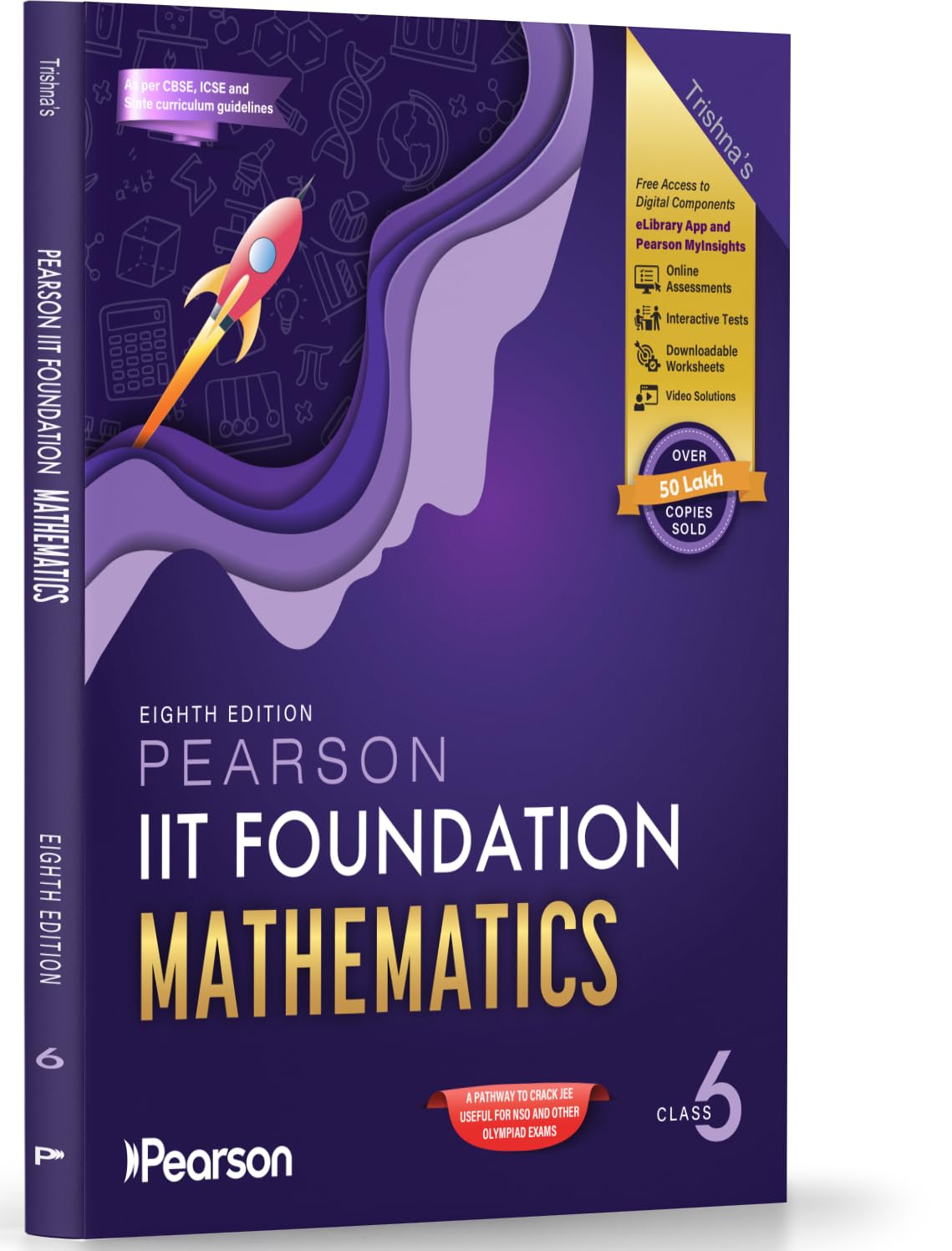 Pearson'26 IIT Foundation Class 6 Math|For JEE, NSO & Olympiad Exams |JEE Practice Questions|Online Assessments, 55 Video Solutions,Downloadable work sheets & Tests via Pearson MyInsights & elibrary - Retail Maharaj