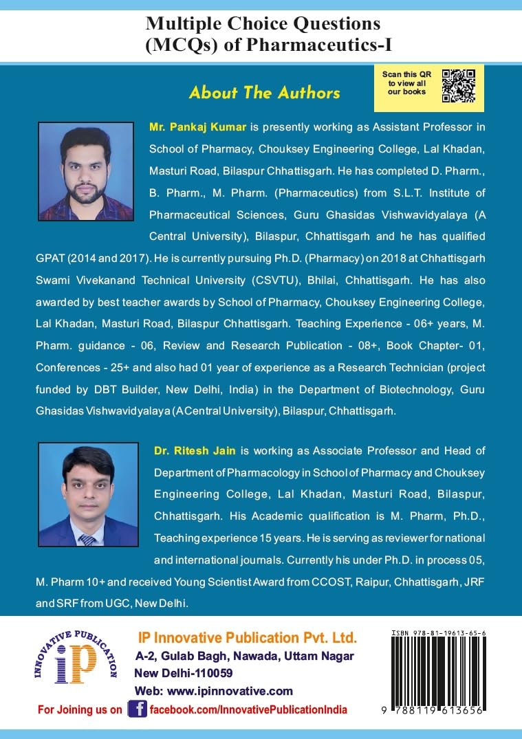 Multiple Choice Questions (MCQs) of Pharmaceutics – I for the Students of B.Pharm 1st Semester - Retail Maharaj
