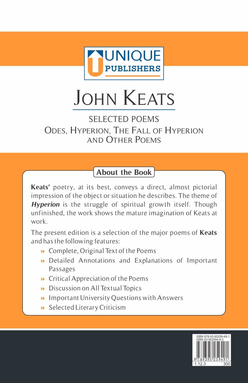 John Keats: Selected Poems - Retail Maharaj