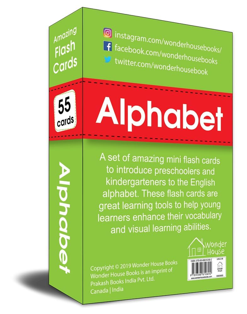 Amazing Flash Cards Alphabet: Early Development of Preschool Toddler (55 Cards) - Retail Maharaj