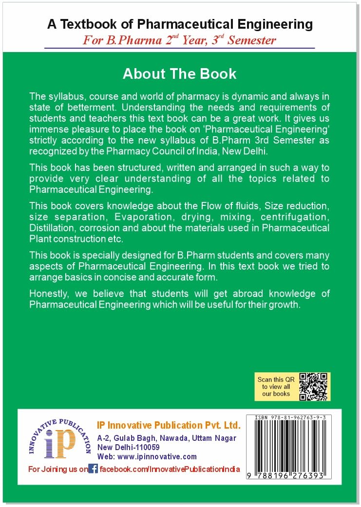 A Textbook of Pharmaceutical Engineering- For B.Pharma 2nd Year, 3rd Semester - Retail Maharaj