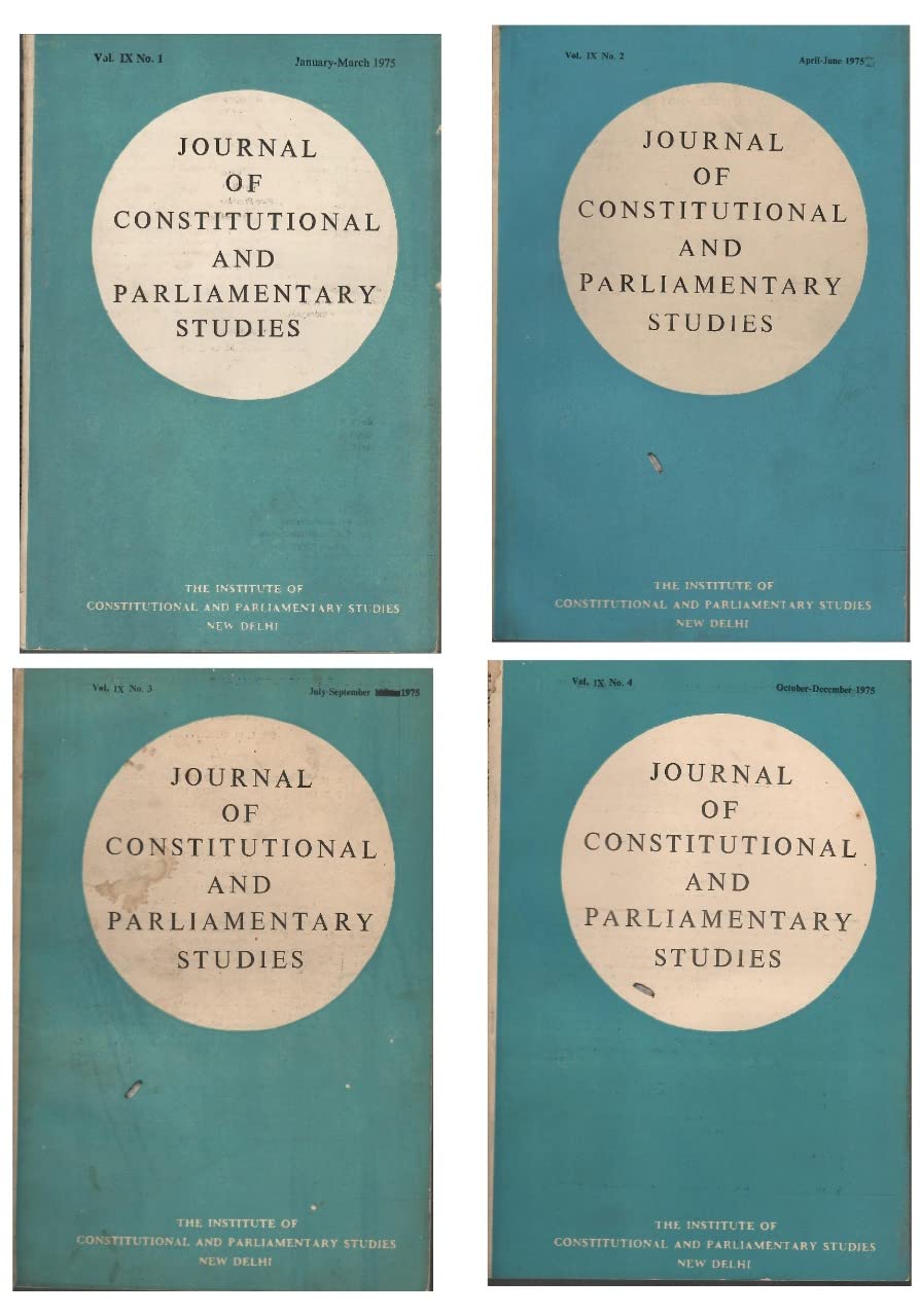 Journal Of Constitutional And Parliamentary Studies ( Vol IX No.1 To 4 ) - ( January To March Issue 1975 )