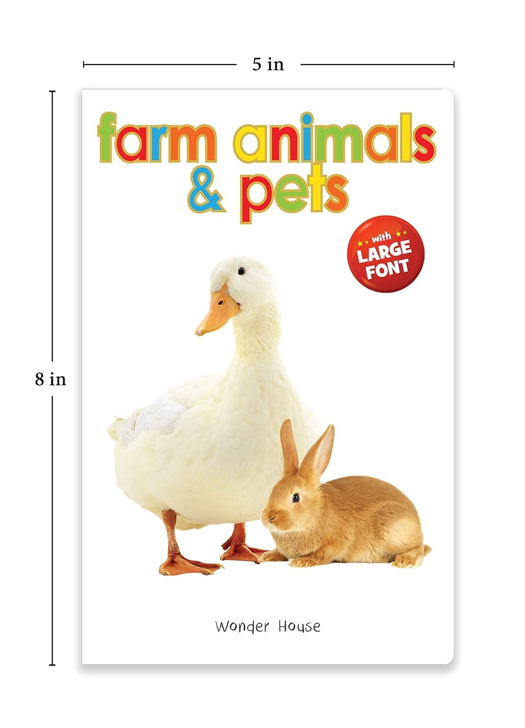 Farm Animals & Pets – Early Learning Board Book with Large Font: Brightly Illustrated Animal Book for Kids | Big Board Books Series for Babies, Toddlers & Preschoolers | Learn About Cows, Dogs, Cats & More with Bold Text & Clear Pictures | Ages 0–5 Years - Retail Maharaj