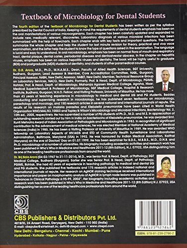 TEXTBOOK OF MICROBIOLOGY FOR DENTAL STUDENTS 4ED (PB 2017) - Retail Maharaj