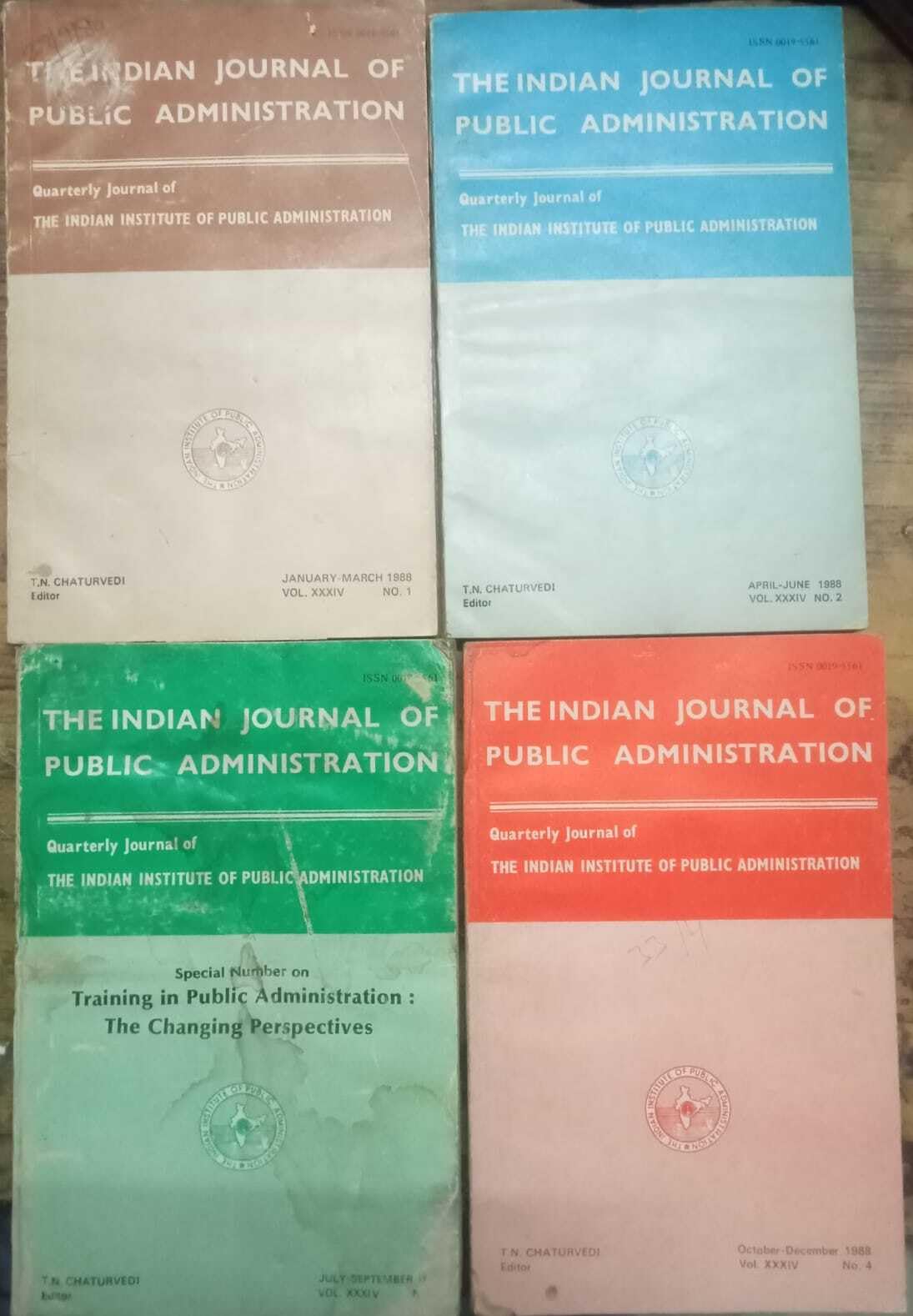 The Indian Journal Of Public Administration - Quarterly Journal Of The Indian Institute Of Public Administration-VOl. XXXIV , NO. 1 to 4 , January to December , 1988 (Set of 4 book)