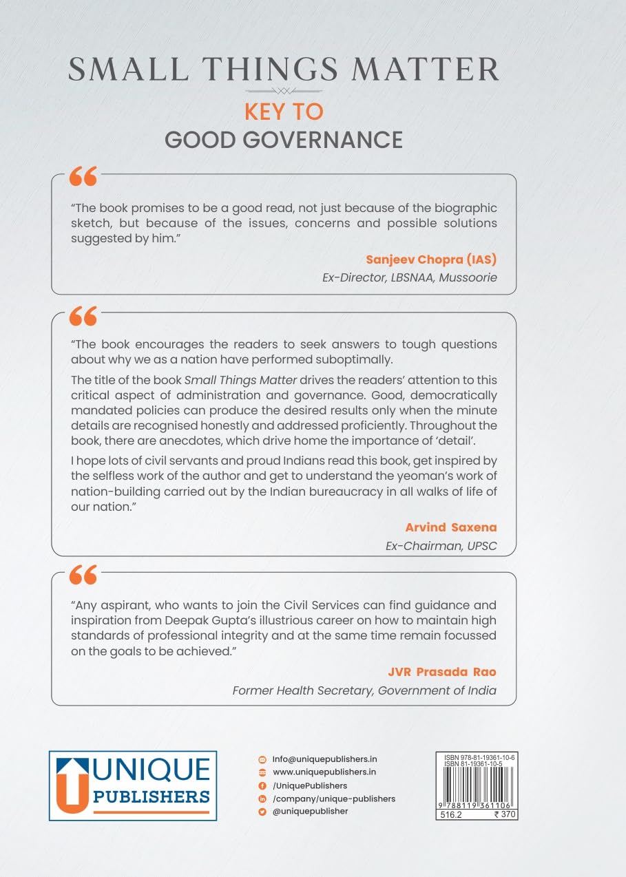 Small Things Matter - Key to Good Governance|Civil Services |UPSC | State PCS | Governance | Constitution |Social Justice | Interviews - Retail Maharaj