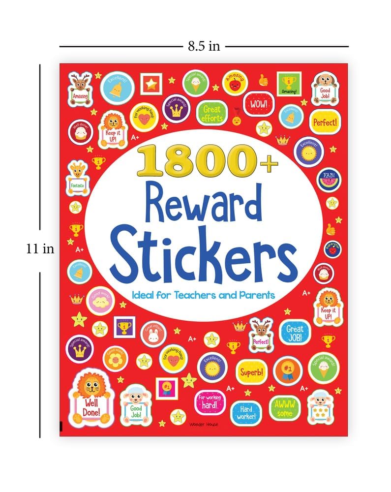 1800+ Reward Stickers - Ideal For Teachers And Parents: Sticker Book With Over 1800 Stickers to Boost The Morale of Kids - Retail Maharaj