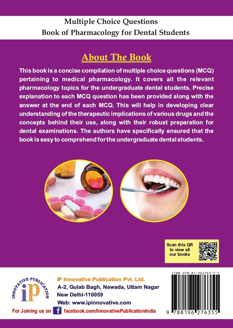 Multiple Choice Questions Book of Pharmacology for Dental Students (BDS) - Retail Maharaj