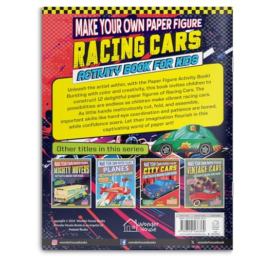 Make Your Own Paper Figures – Racing Cars Cut, Fold & Create Your Own Racetrack Cars | Ages 6–10 | DIY Craft Fun for 2+ Hours of Hands-On Play - Retail Maharaj