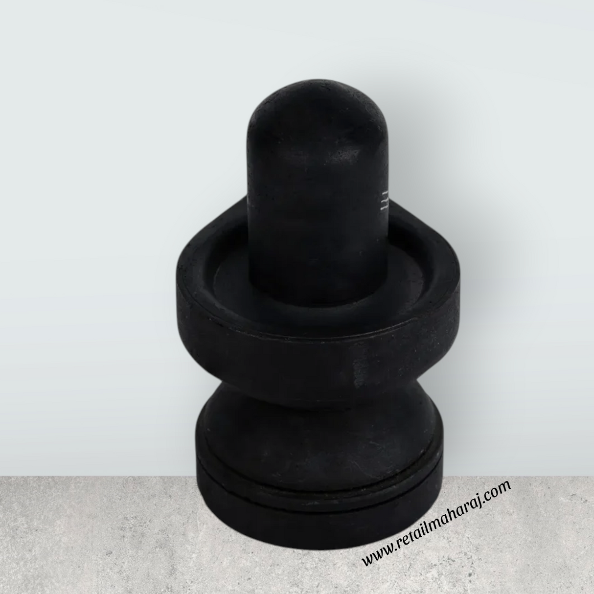 Shiv Ling Murti - 3.5 x 3 Inches | Soft Stone Shiva Lingam/ Shivling Idol For Daily Pooja & Worship - Retail Maharaj
