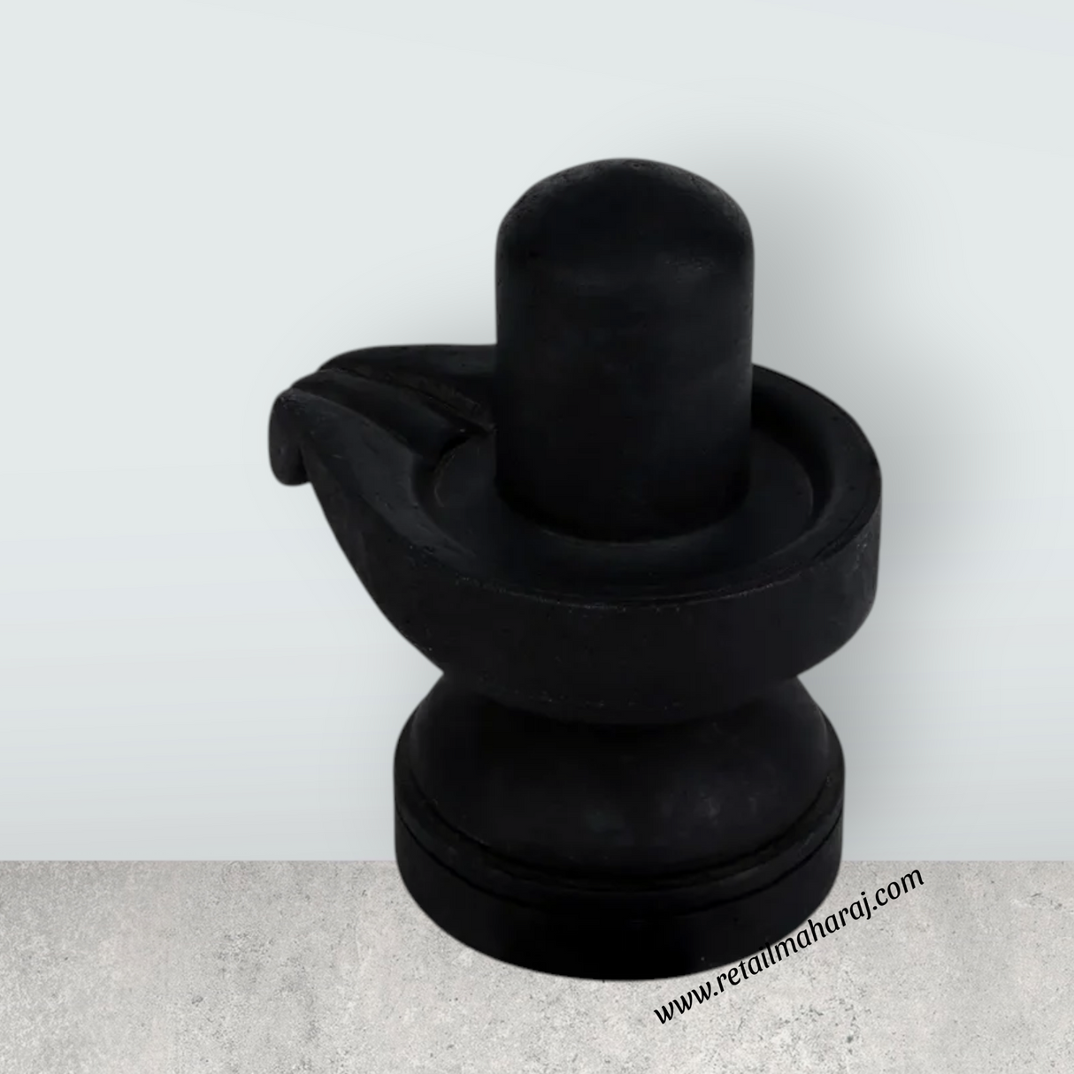 Shiv Ling Murti - 6 x 5.5 Inches | Soft Stone Shiva Lingam Idol/ Shivling Statue For Pooja - Retail Maharaj