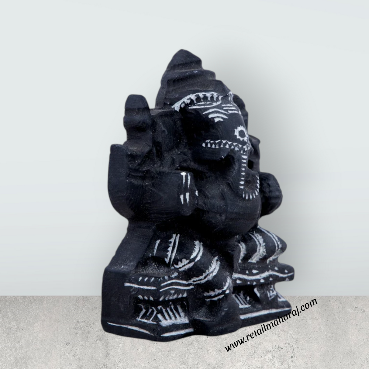 Ganesh Murti - 3.5 x 2.5 Inches | Soft Stone Ganapati Murti/ Vinayagar Idol for Pooja - Retail Maharaj