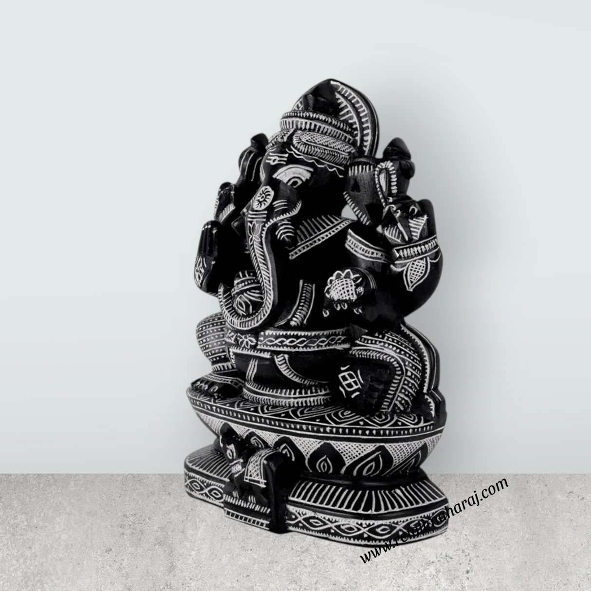 Ganesha Murti - 9.5 x 6.25 Inches | Soft Stone Vinayakar Idol / Ganapathi Sculpture For Home Decor - Retail Maharaj