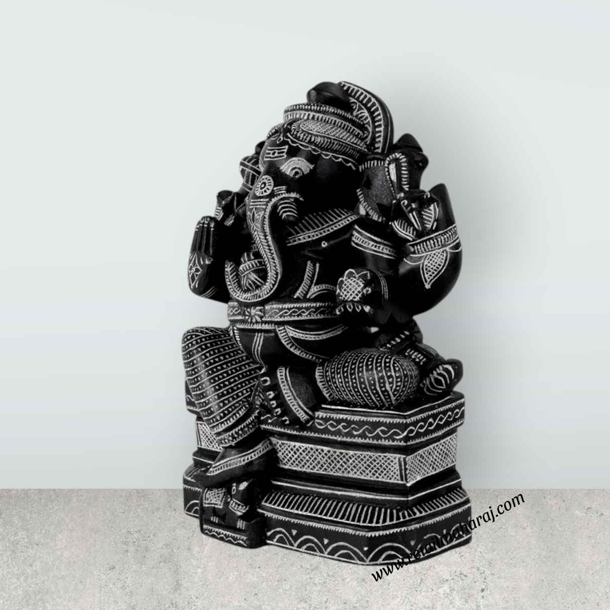 Ganesha Murti - 10 x 7 Inches | Soft Stone Vinayakar Idol / Ganapathi Sculpture For Home Decor - Retail Maharaj
