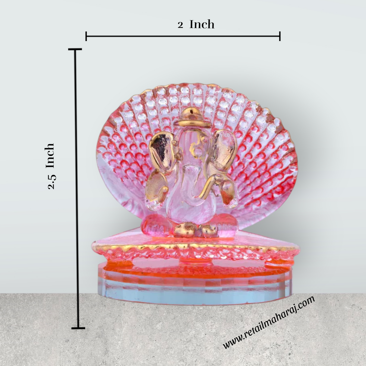 Ganesha Murti Statue - 2.5 x 2 Inches | Ganesh in Seashell/ Vinayaka Idol for Pooja