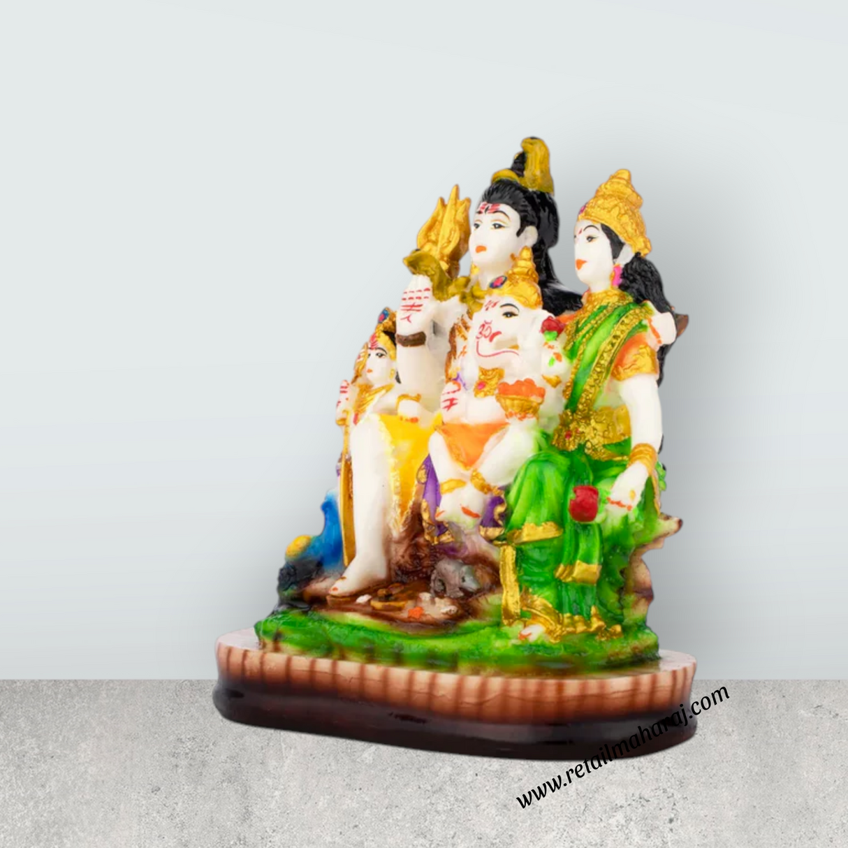 Shiv Family Murti - 6 x 5 Inches | Resin Idol/ Shiv Parivar Murti for Pooja