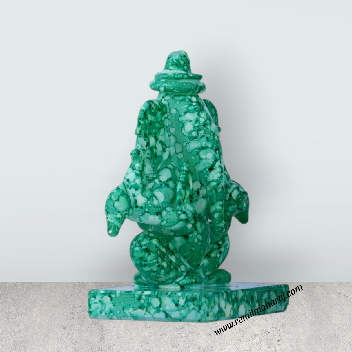 Marble Ganesh Murti - 3 x 2.5 Inches | Vinayagar Two Side View Idol/ Ganapati Statue for Pooja - Retail Maharaj