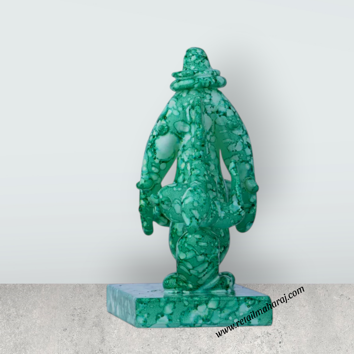 Marble Ganesh Murti - 3 x 2.5 Inches | Vinayagar Two Side View Idol/ Ganapati Statue for Pooja - Retail Maharaj