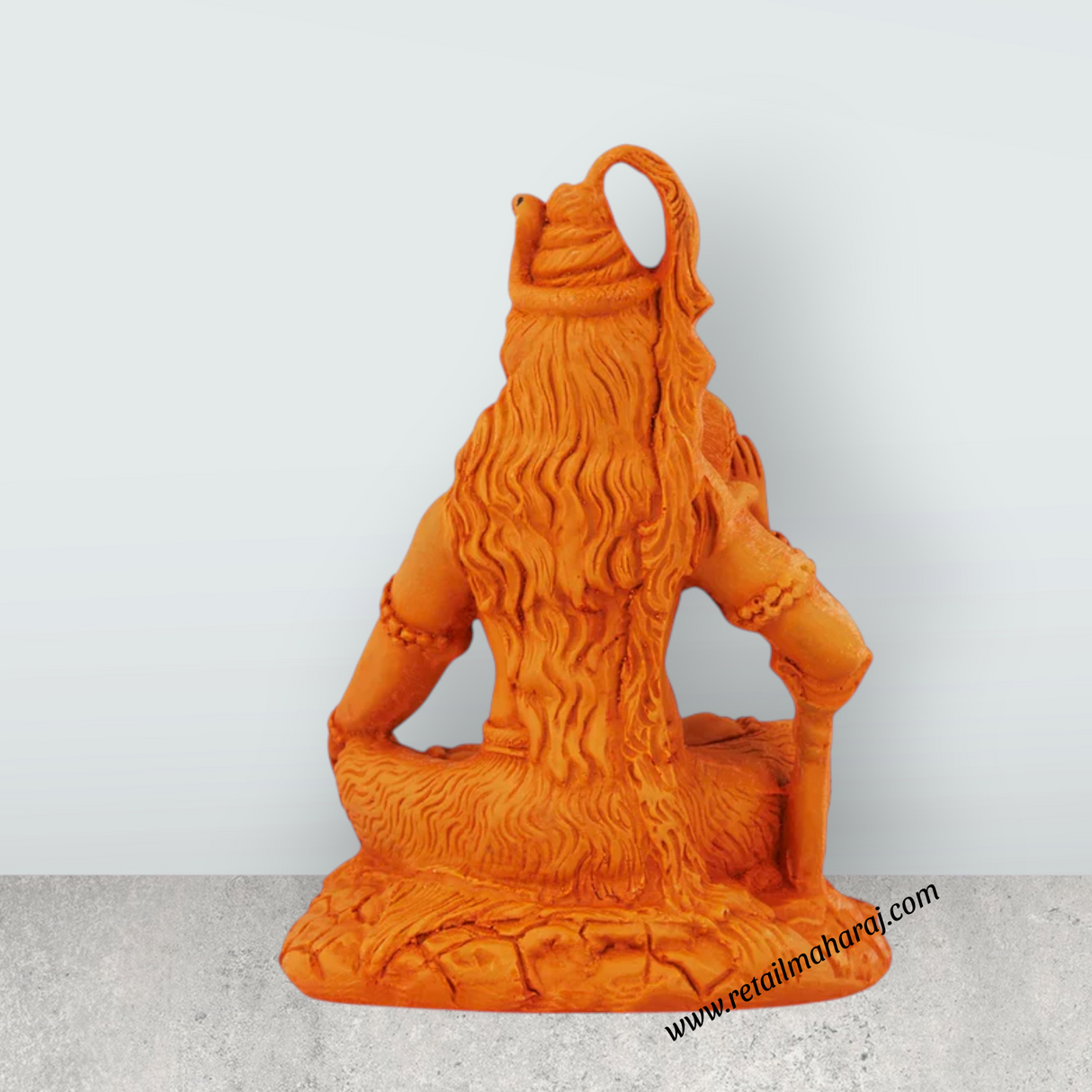 Shiva Statue Sitting On Base - 6.5 x 4.5 Inches | Resin Statue / Wooden Polish Shiv Murti for Pooja - Retail Maharaj